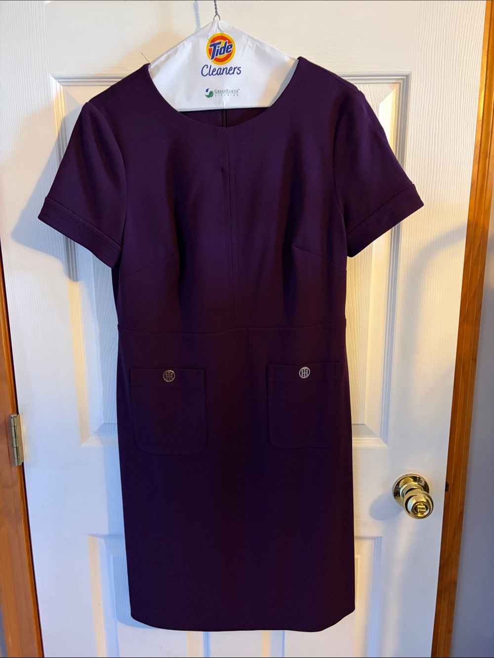 Tommy Hilfiger Plum Short-Sleeve Sheath Dress